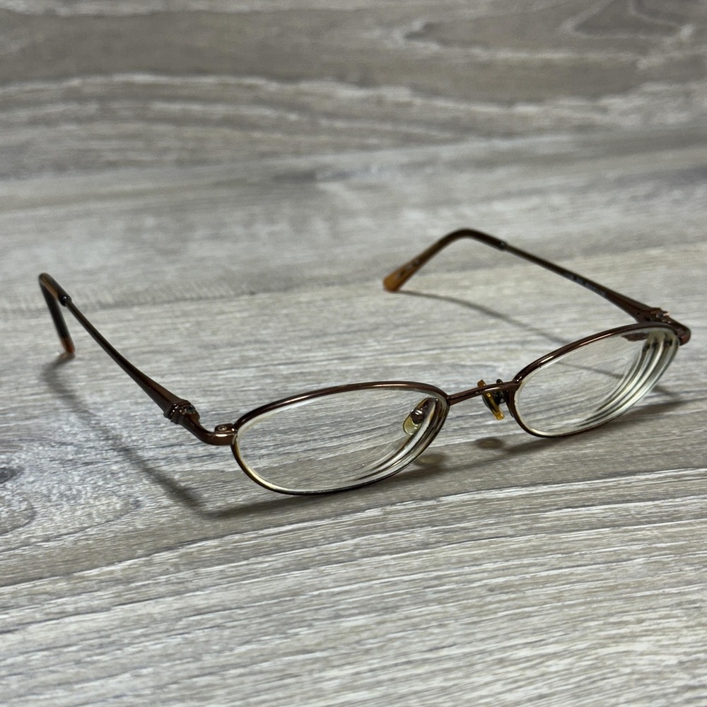 Marchon V4158 Eyeglasses Frames Only 50-17-130 Brown Metal Oval‎